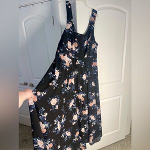 Black Floral Georgette Maxi Dress